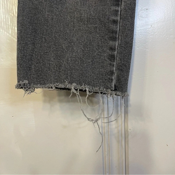 Free People Distressed Black Gray High Waisted Rough Edge Jeans Size 27 - Picture 9 of 11